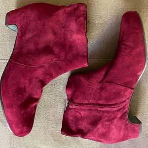EILEEN FISHER Red Suede Ankle Boots